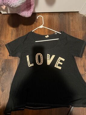 Natural Life Black 'LOVE' Graphic Tee